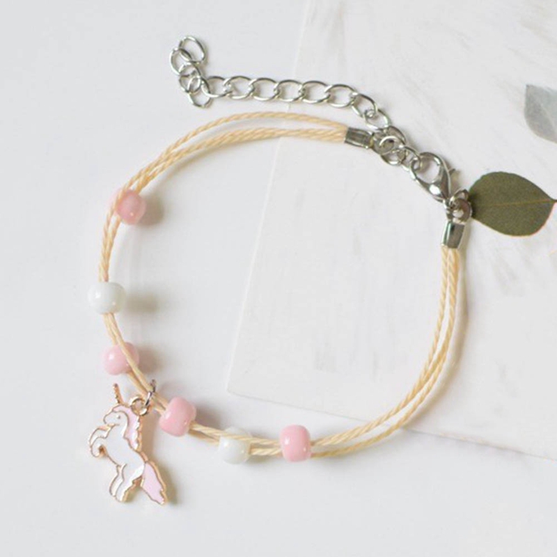 Vòng Tay Dây Bện Mặt Hình Ngựa Một Sừng Dễ Thương