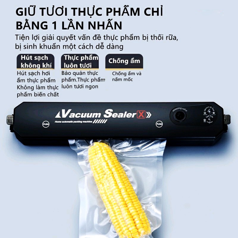 Máy Hút Chân Không Thực Phẩm Kèm Hàn Miệng Túi Vacuum Sealer