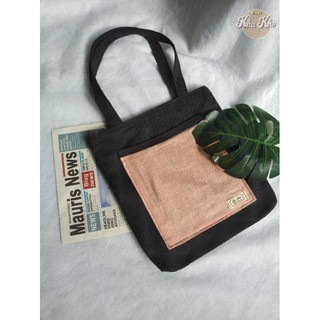TÚI TOTE HANDMADE TRƠN NỀN ĐEN - ảnh tự chụp