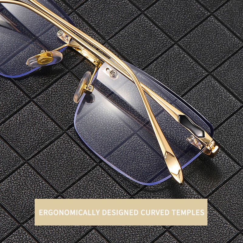 Kính Đọc Sách Nam PTQ Gọng Kim Loại Chống Ánh Sáng Xanh