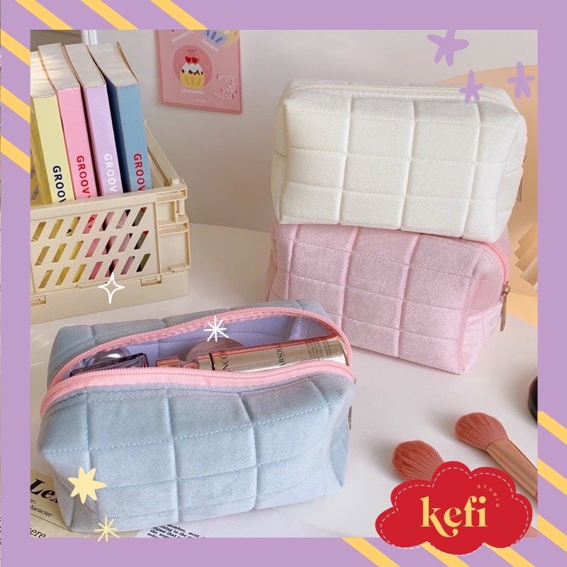 (LOẠI ĐẸP MỊN) HỘP BÚT VELVET PASTEL KOREA