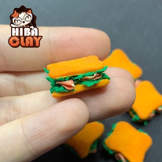 1 Bánh mì kẹp thịt Mini Food 01, đồ ăn mini mô hình cho búp bê DIY