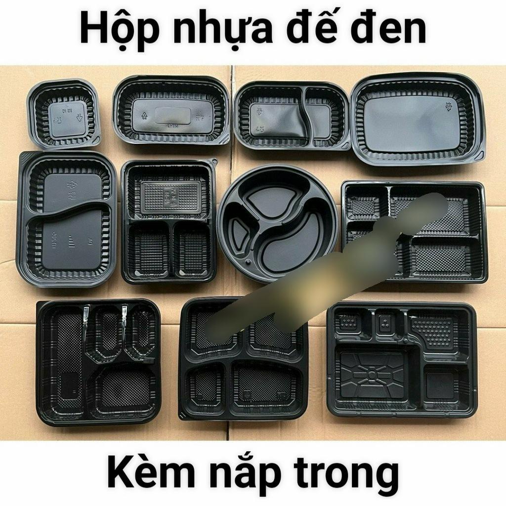 Hộp nhựa đen 1 ngăn 2 ngăn 4 ngăn  HT12 HT17 HT203 HT205 HT25 50 cái kèm nắp