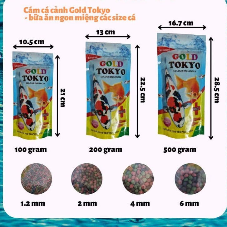 Thức ăn cho cá cảnh Gold Tokyo 500gram, cám nổi nhiều dinh dưỡng