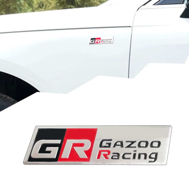 Miếng Dán Logo 3D Bằng Nhôm In Chữ GR Sport / GR Gazoo Racing Trang Trí Cốp Sau Xe Hơi Toyota Corolla Yris RZ RC RS Prius Lexus