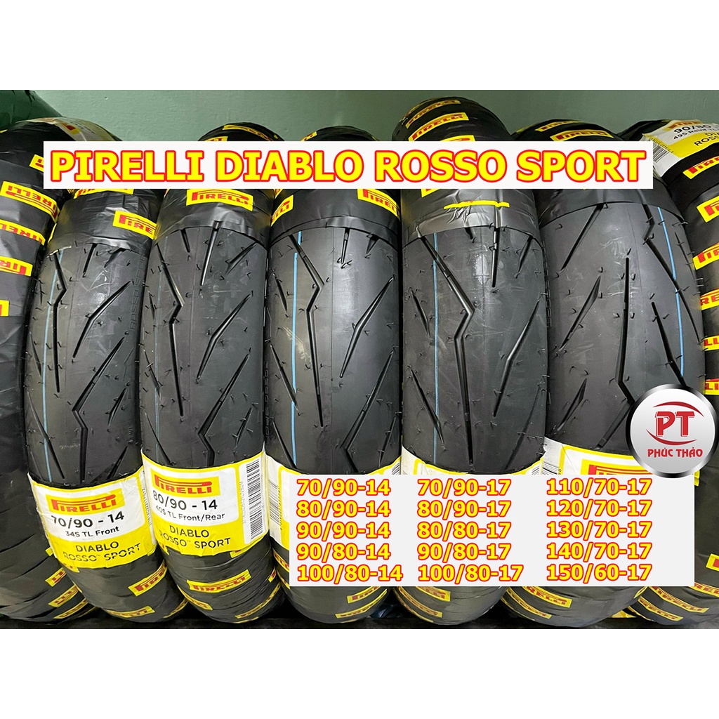 Vỏ Pirelli Diablo Rosso Sport full size niềng 14 và 17 inch cho Exciter Winner Raider Satria Sonic Airblade Vario Vision