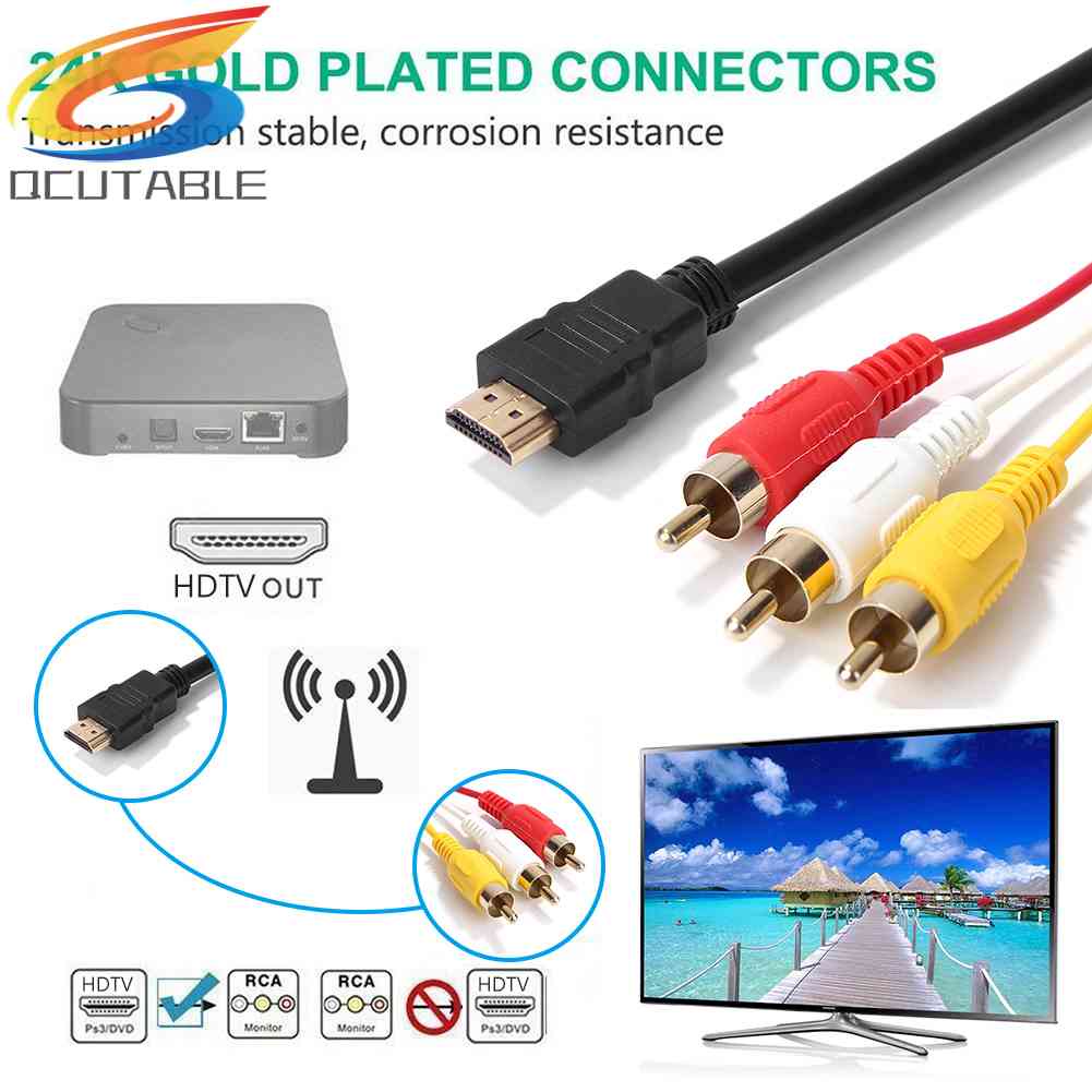 Cáp ChuyểN ĐổI HDMI-Compible Sang 3RCA AV