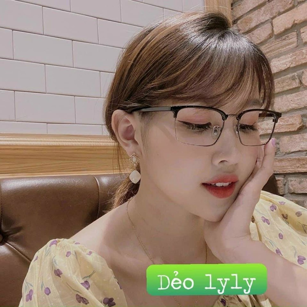 Mắt kính thời trang giả cận gọng kim loại chữ nhật đẹp AH1495-6F1 | BigBuy360 - bigbuy360.vn