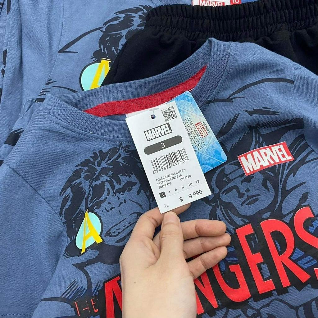Bộ siêu nhân Avengers áo coban quần đen cho bé trai