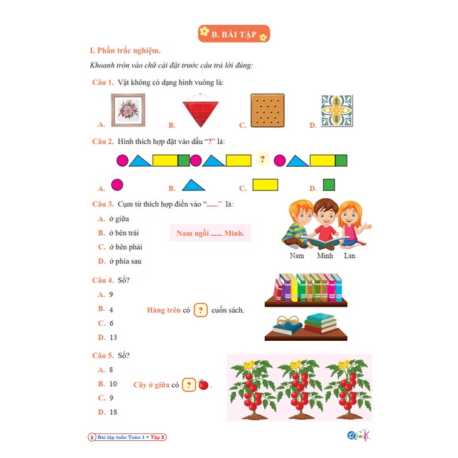 Sách - Combo 4 cuốn bài tập tuần và đề kiểm tra toán, tiếng việt Lớp 1 - học kỳ 2 - Cùng học để phát triển năng lực