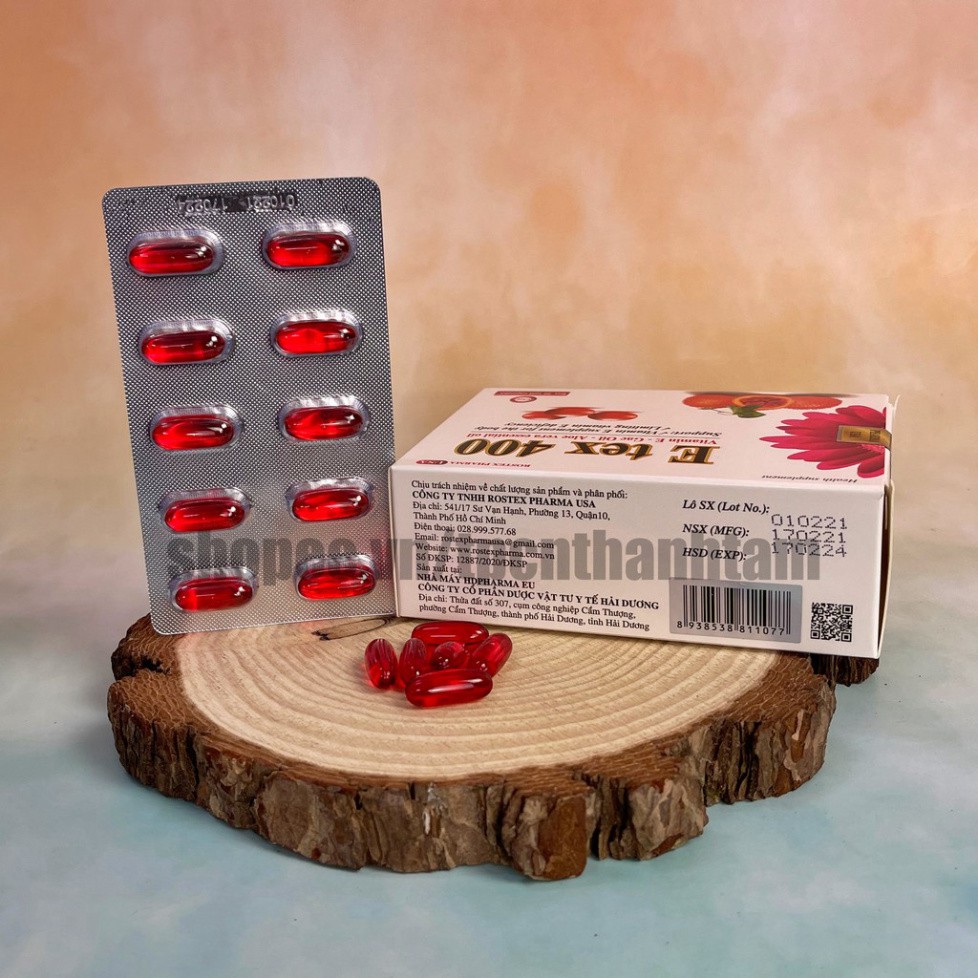 Vitamin E đỏ E TEX 400 hỗ trợ làm đẹp da, trắng sáng da, chống lão hoá - Hộp 30 viên | BigBuy360 - bigbuy360.vn