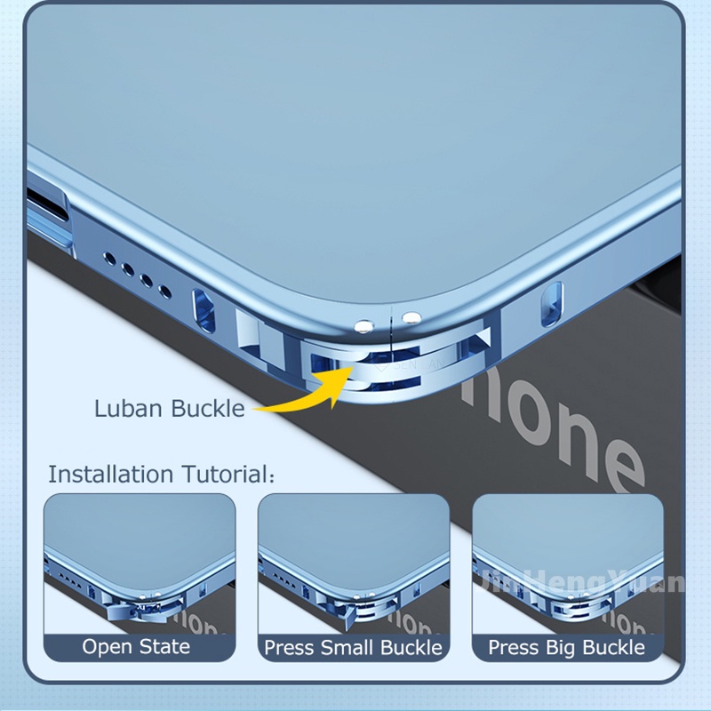 Ốp Điện Thoại Cứng Kiểu Khung Kim Loại Sang Trọng Cho IPhone 13 11 12 Pro Max