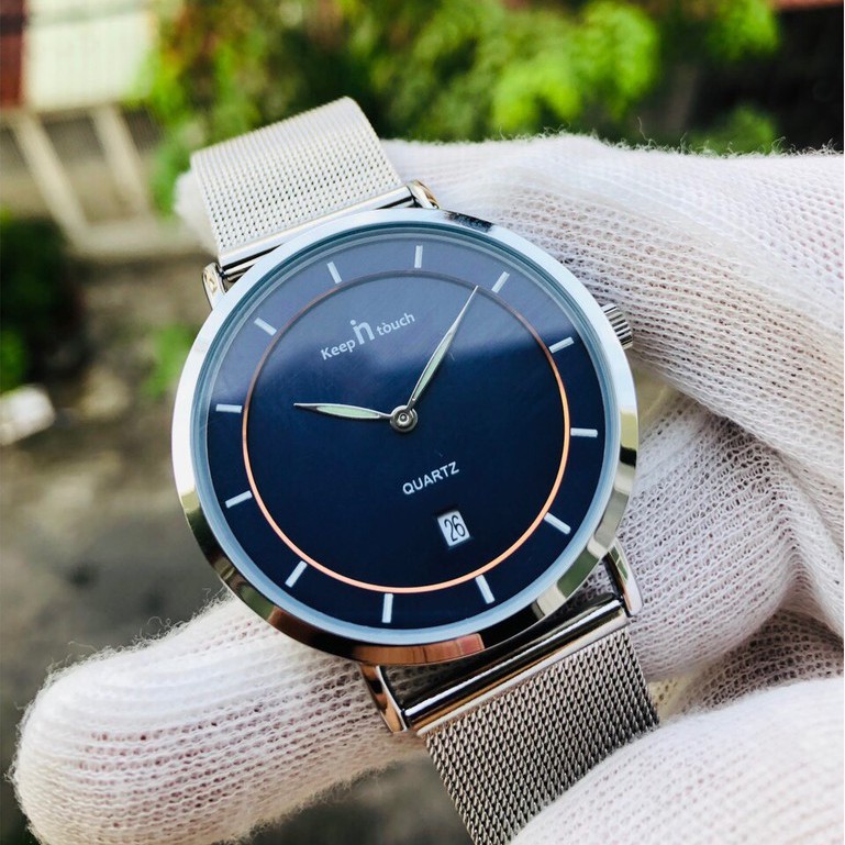 ĐỒNG HỒ NAM DÂY LƯỚI CAO CẤP THƯƠNG HIỆU KEEPNTOUCH (TẶNG KÈM HỘP , PIN DỰ PHÒNG VÀ PHỤ KIỆN THÂU DÂY) | BigBuy360 - bigbuy360.vn