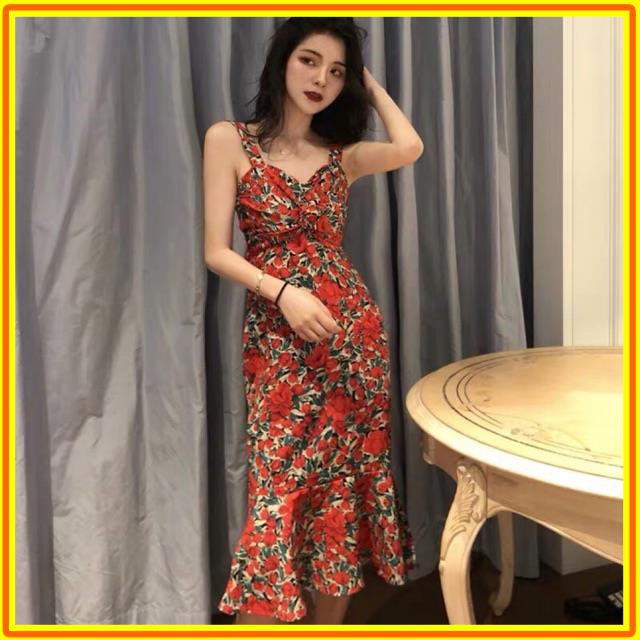 Đầm hoa dáng dài