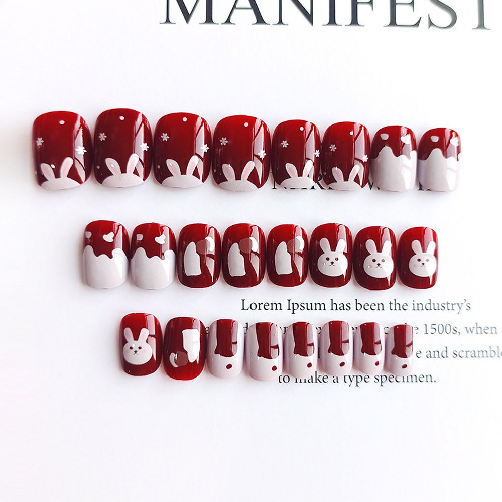 [Hàng mới về] Set 24 móng tay giả họa tiết dễ thương thời trang cho nữ