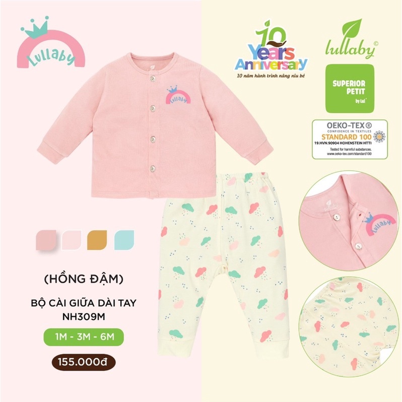 Bộ dài tay cài giữa pettit LULLABY
