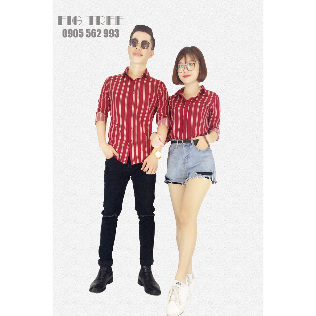 SƠ MI CĂP 155B ( SỌC ĐỎ) THỜI TRANG.