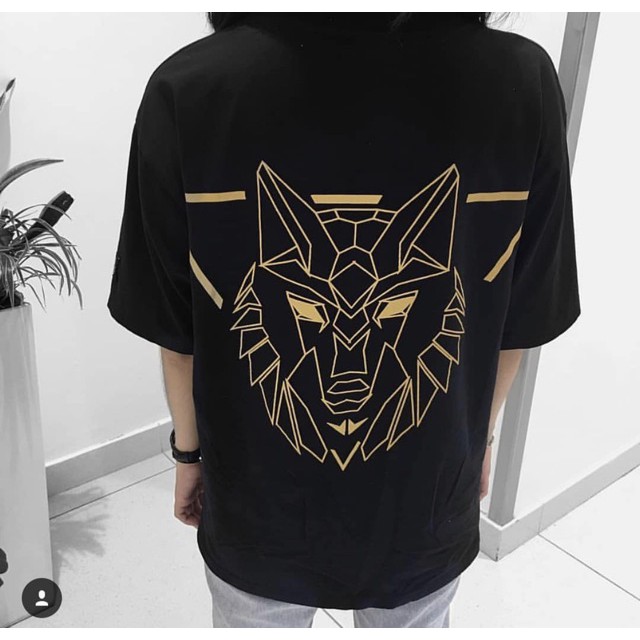 Áo thun unisex 💖FREESHIP💖 Áo thun HADES sói nhũ dáng rộng tay lỡ Hàn Quốc siêu hot dưới 75kg