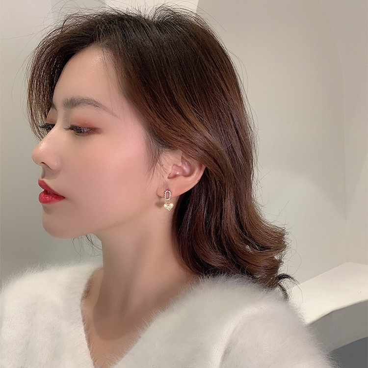 Bông Tai Hình Tròn Nhỏ Đính Đá Lấp Lánh Phong Cách Hàn Quốc Cho Nữ