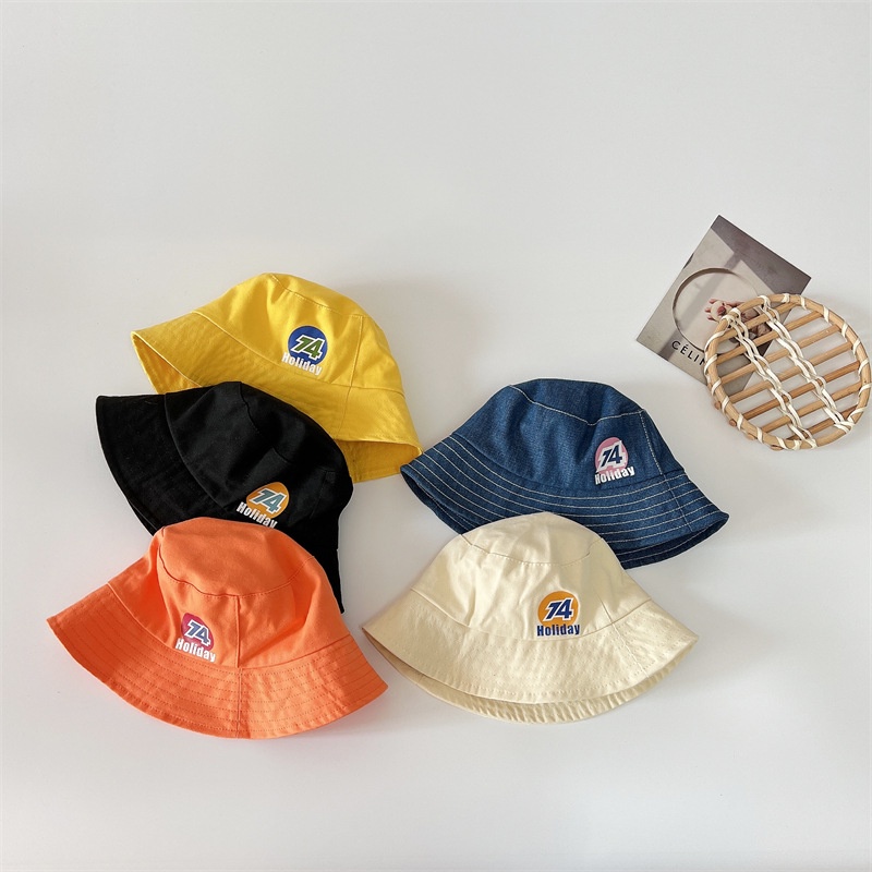 Nón Tai Bèo Chống Nắng Viền To In Kỹ Thuật Số Đơn Giản Kiểu Hàn Quốc Cho Bé