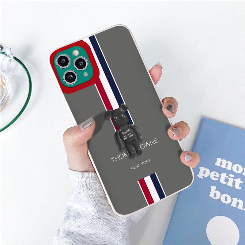 Ốp iPhone Chống Sốc Thom.Brow Ne.w Yo.rk vuông cạnh BVC cho iPhone 13 pro max,13,13 pro X, Xs, Xs Max,11 ,12 Pro Max
