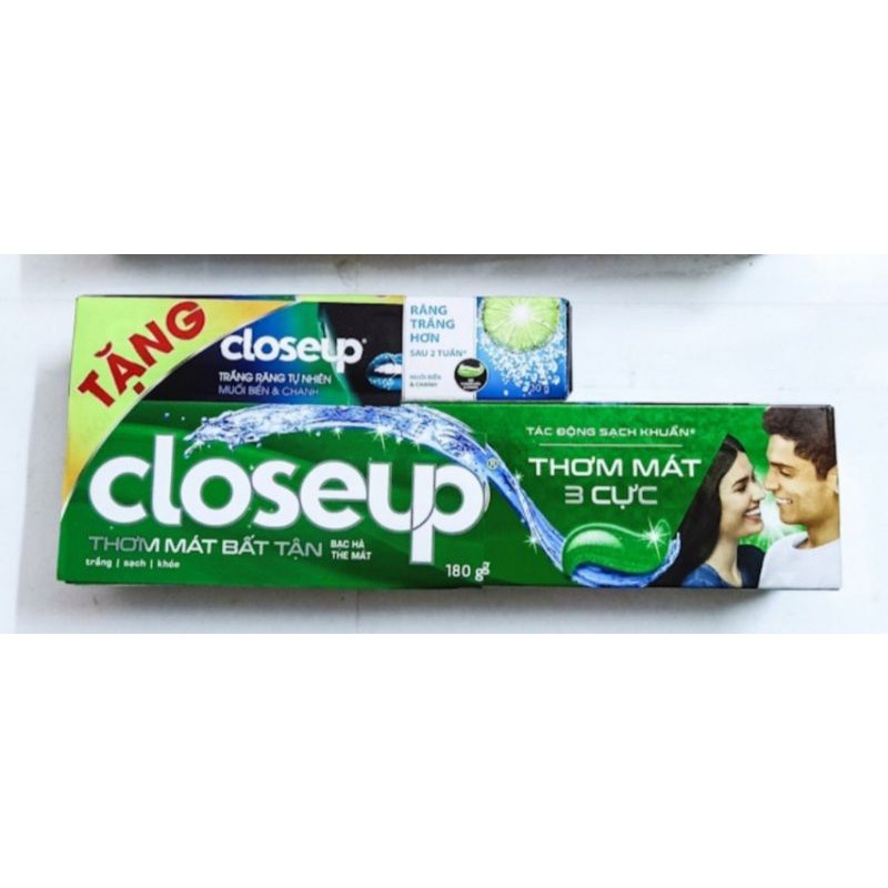 Kem đánh răng Close up Bạc hà 180g được tặng kèm tuýp 30g