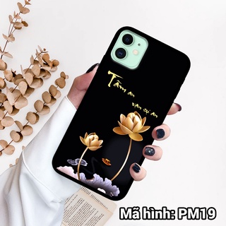 Ốp điện thoại IPHONE 11/11 PRO/11 PRO MAX in hình tâm an vạn sự an – lưng kính tráng gương viền dẻo
