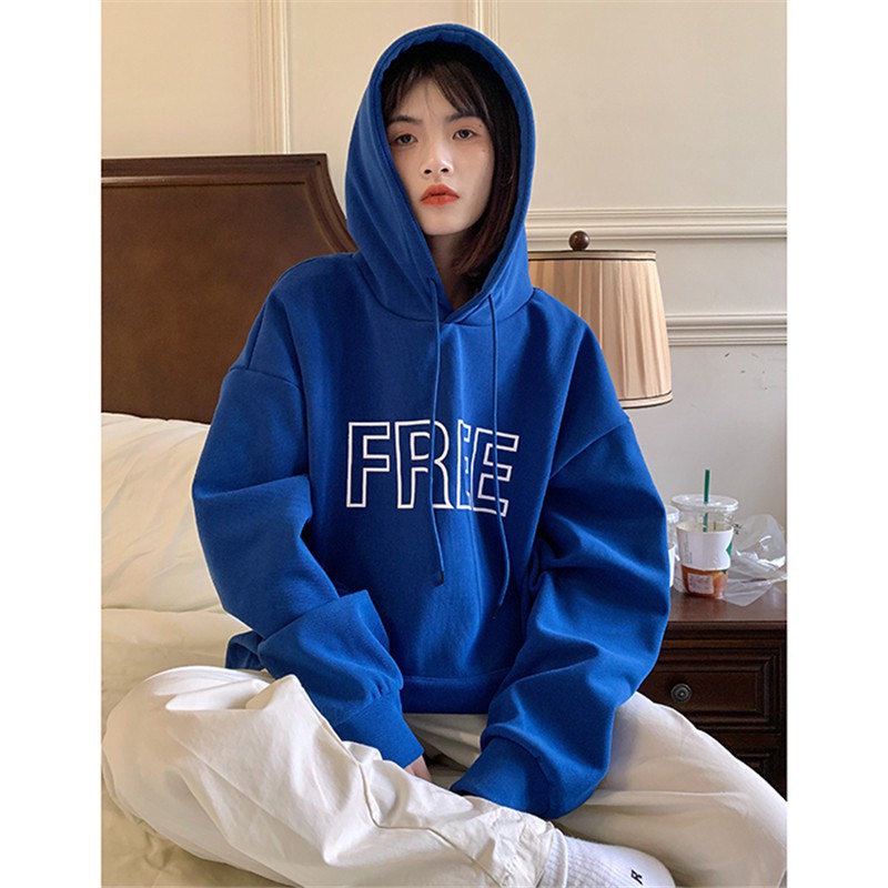 Áo hoodie form rộng họa tiết chữ FREE thời trang unisex/ Áo nỉ nam nữ bigsize có mũ mặc mùa đông phong cách Nano Ulzzang | BigBuy360 - bigbuy360.vn