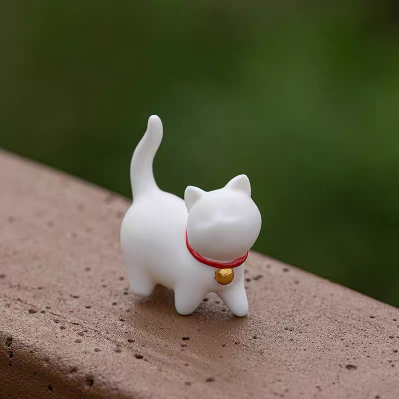 Tượng mèo gốm sứ trang trí dễ thương - TỰ THANH QUÁN