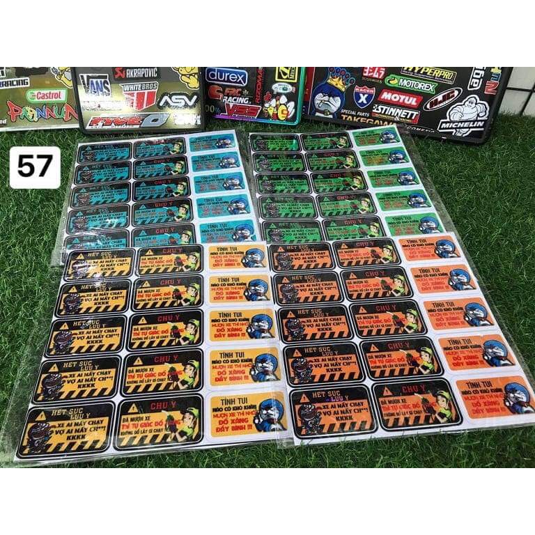 SET STICKER CẢNH BÁO 6 MÃ