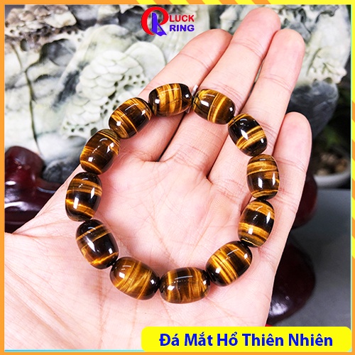 Vòng tay đá phong thủy hợp mệnh hỏa thổ vàng nâu đỏ, Vòng chuỗi hạt đeo tay nam nữ may mắn – Luck Ring