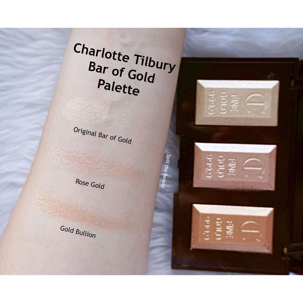 PHẤN BẮT SÁNG TONE VÀNG ÁNH ĐỒNG 3 Ô CHARLOTTE TILBURY BAR OF GOLD PALETTE CHÍNH HÃNG - 3660