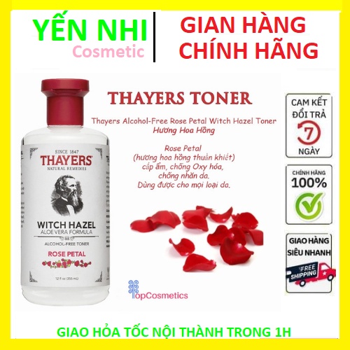 Nước hoa hồng không cồn Thayer - Toner Thayers Rose Petal 355ml