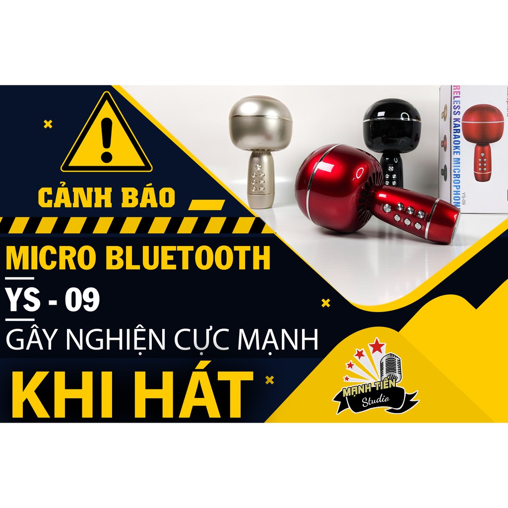 Mic karaoke kèm loa bluetooth YS - 09 MICRO không dây hiệu ứng hay âm thanh chuẩn mic hút siêu phẩm mới 2021 bh 12 tháng