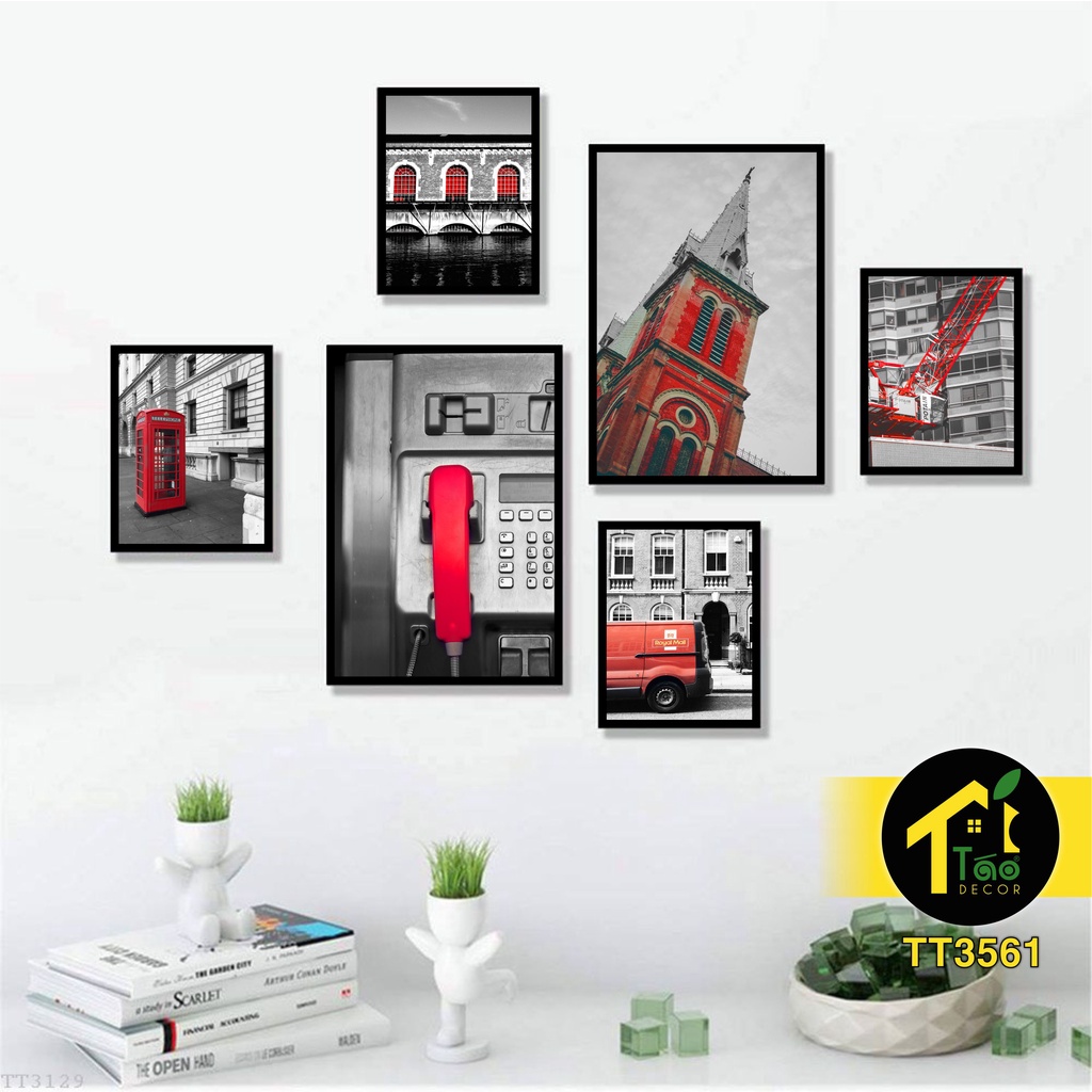 50 Set 6 tranh treo tường, tranh dán tường decor phong cách hiện đại, tranh trang trí, canvas, Táo Decor.