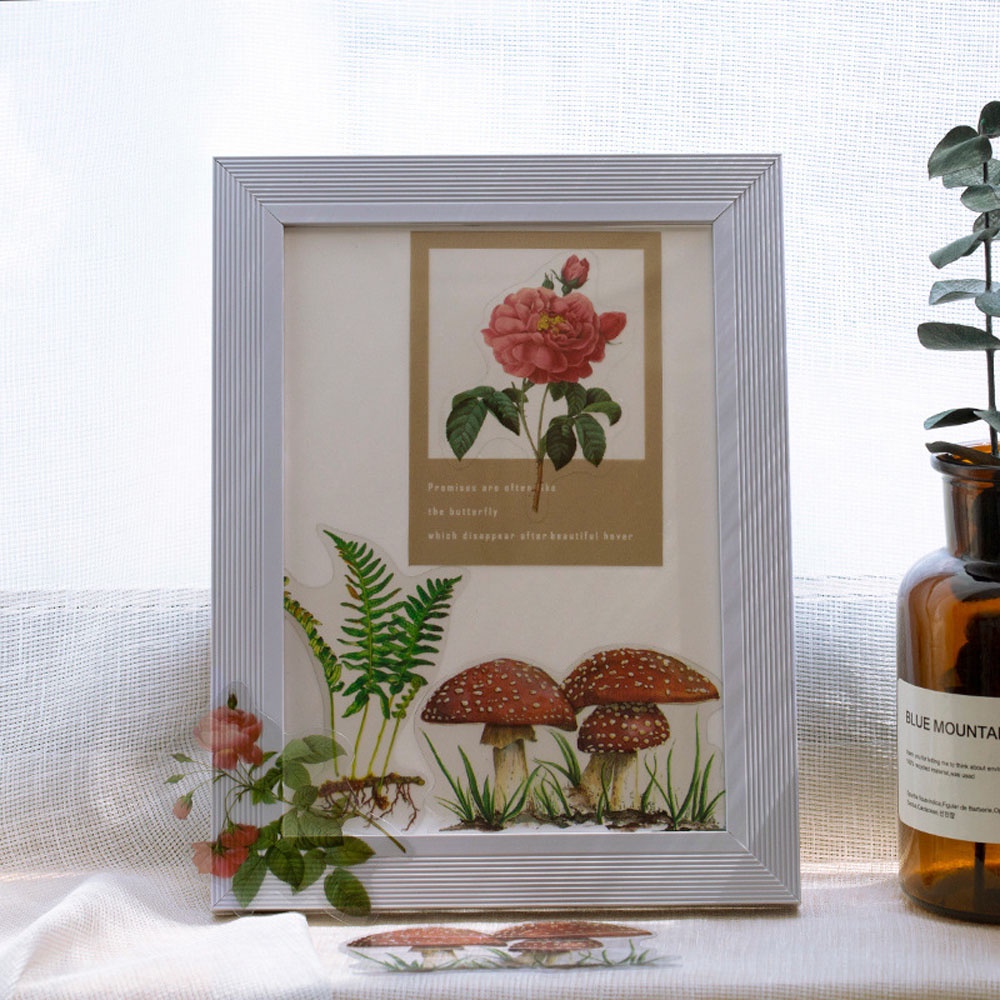 Set 40 miếng dán hình hoa lá dùng trang trí sổ tay (hoặc dùng làm phụ kiện chụp ảnh sản phẩm),v.v...