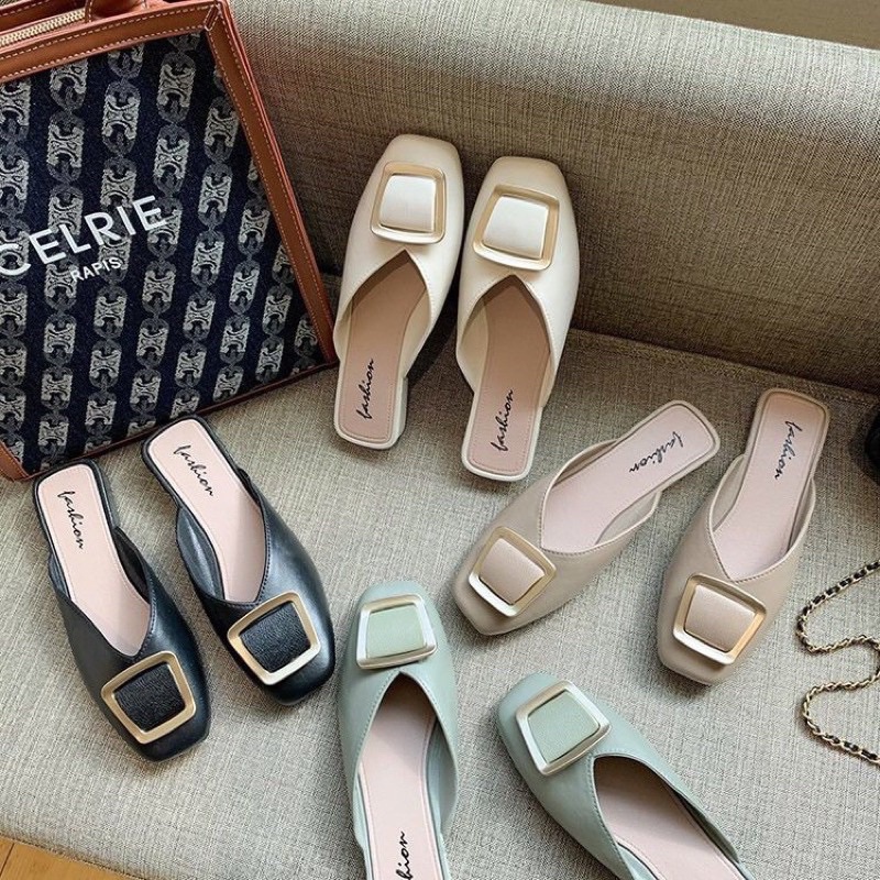 Hàng sẵn: Giày sục mũi vuông cao su đúc không thấm nước( form nhỏ tăng 1 sz)