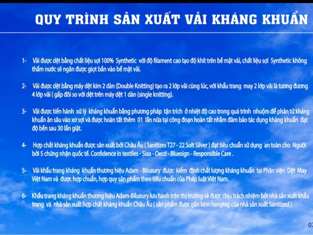 Combo 5 cái khẩu trang vải kháng khuẩn ( đủ hồ sơ xuất khẩu)