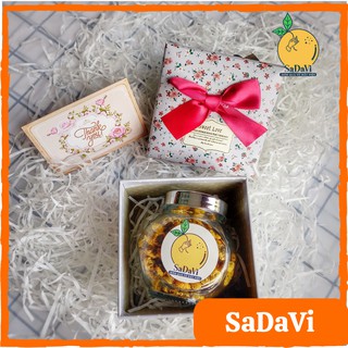 Hộp Quà Tặng Trà Hoa Ý Nghĩa (Được Chọn Trà Hoa Các Vị) - Set 01 Trà Hoa Hũ Tròn