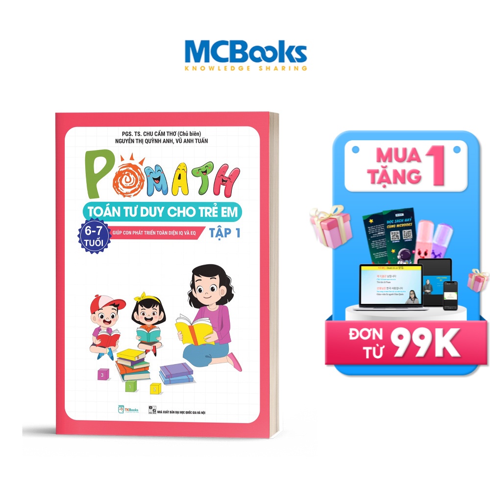 Sách - Pomath Toán tư duy cho trẻ em lớp 1 (6-7 tuổi) - Tập 1