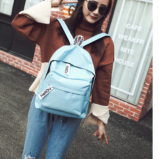 Balo thời trang chất đẹp balo học sinh hàng hiệu chất vải dù chống nước phối màu sang trọng