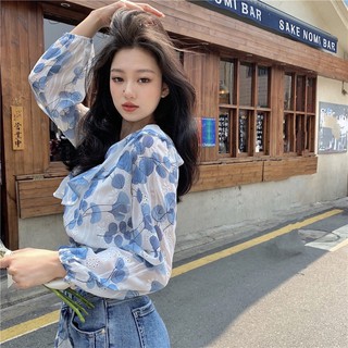Áo croptop cổ V bèo ngực buộc nơ eo (có ảnh thật)