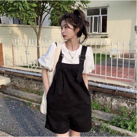 Quần sooc yếm kaki xanh lá hot trend phom rộng co giãn nhẹ freesize phom rộng chất kaki giá siêu rẻ