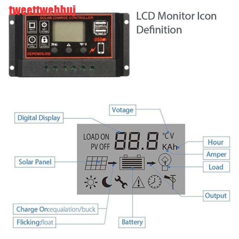 Bộ Điều Khiển Sạc Năng Lượng Mặt Trời 10a-60a Mppt 12v / 24v Chất Lượng Cao