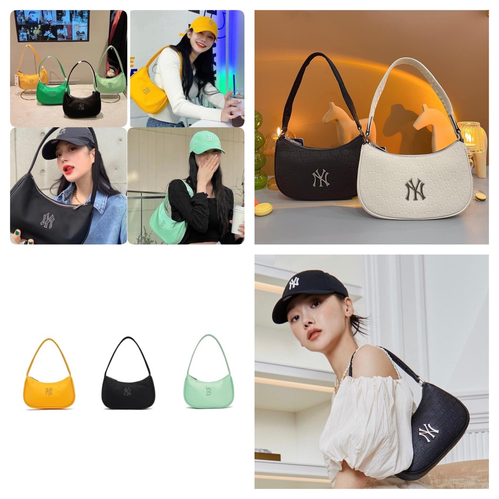 Túi Kẹp nách da trắng, đen monogram chìm & Túi kẹp nách trơn vàng, xanh, đen