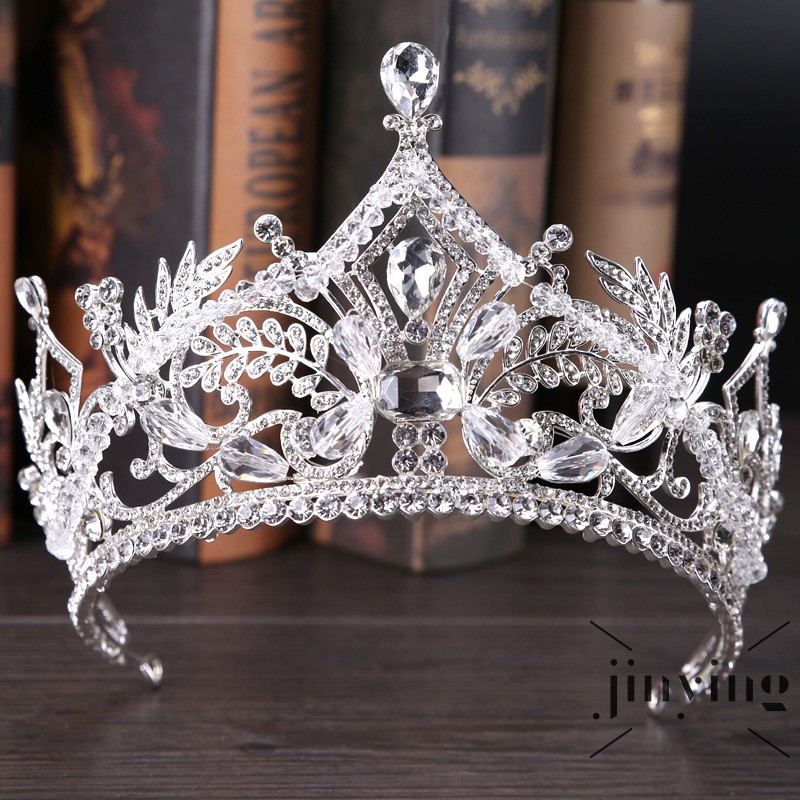 GETNOIVAS Băng đô cài tóc phối vương miện cho cô dâu