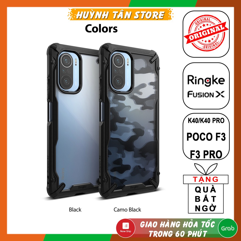 Ốp lưng Poco F3, F3 Pro, Redmi K40, K40 Pro chống sốc Ringke Fusion X chính hãng Korea