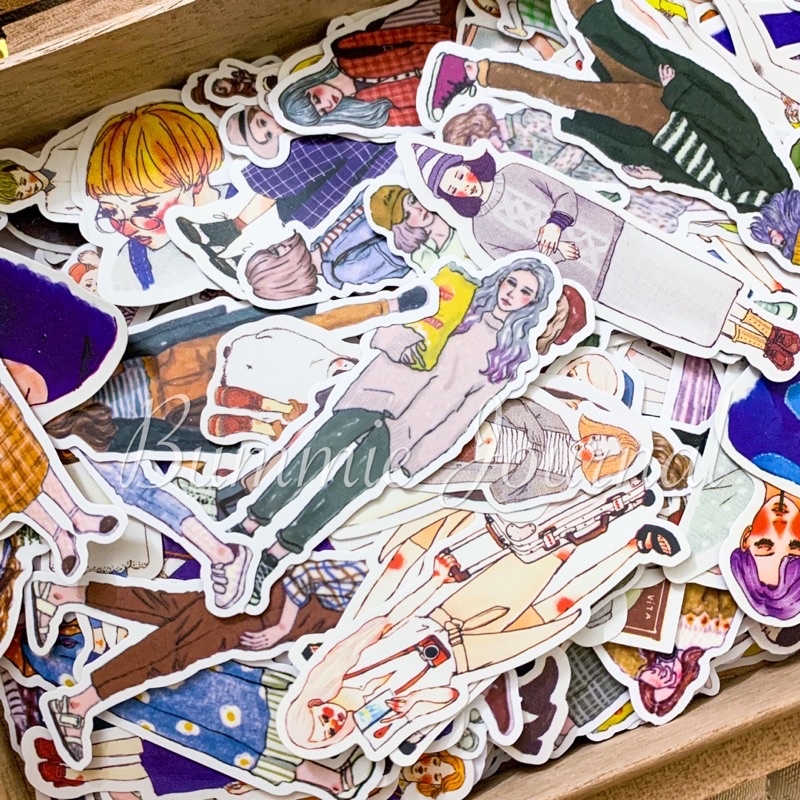Set 30 sticker cô gái mix ngẫu nhiên không trùng mẫu