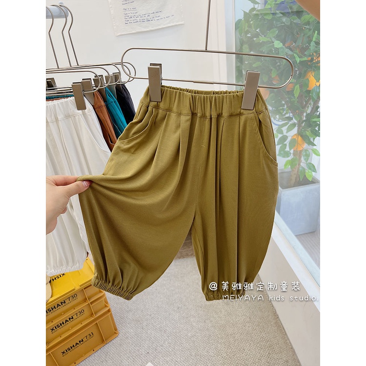 [Hàng Mới Về] Quần Thể Thao Dáng Rộng Thoải Mái Hợp Thời Trang Dễ Phối Đồ ~ Mùa Hè Phiên Bản Hàn Quốc Màu Trơn Bloomers Cho Bé Trai Bé Gái