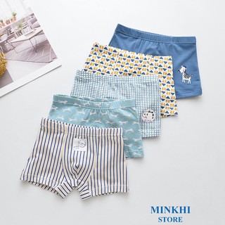 Quần lót bé trai, quần chip bé trai com bo 5 quần MINKHI 136003
